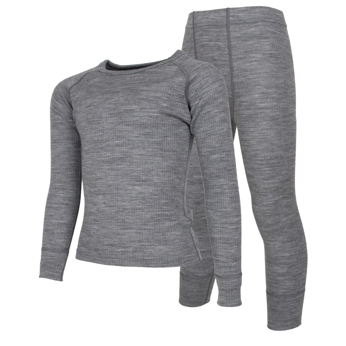 Lindberg Underställ Rib Merino Set - Grey Malange