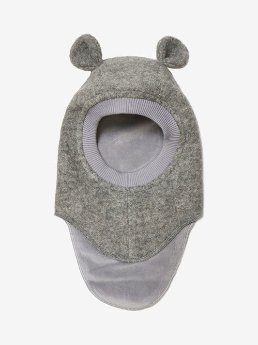 HUTTEliHUT Balaklava Med Öron I Ull - Medium Grey Melange